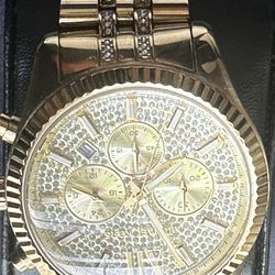 Michael Kors MK8579 Crystal Lexington Gold Men's Watch 