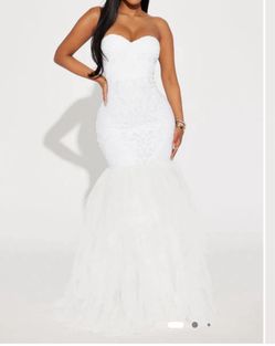 Beautiful white wedding gown