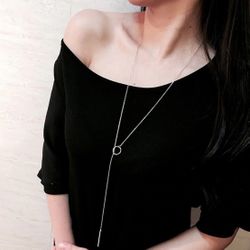 925 Stamped sterling Silver Long Necklace