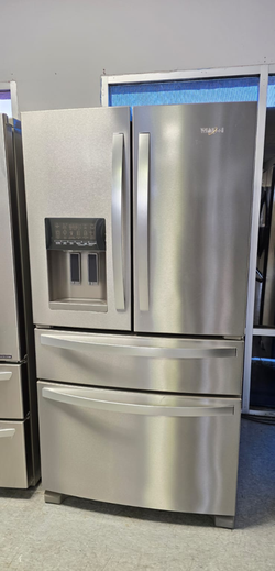 Whirlpool 4‑Door French Door Fridge – Stainless, Ice & Water