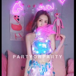 Rave outfit EDM festival top and skirt