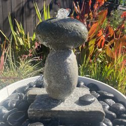 31” Custom Stack Mexican Beach Pebble Cairn Water Fountain ⛲️