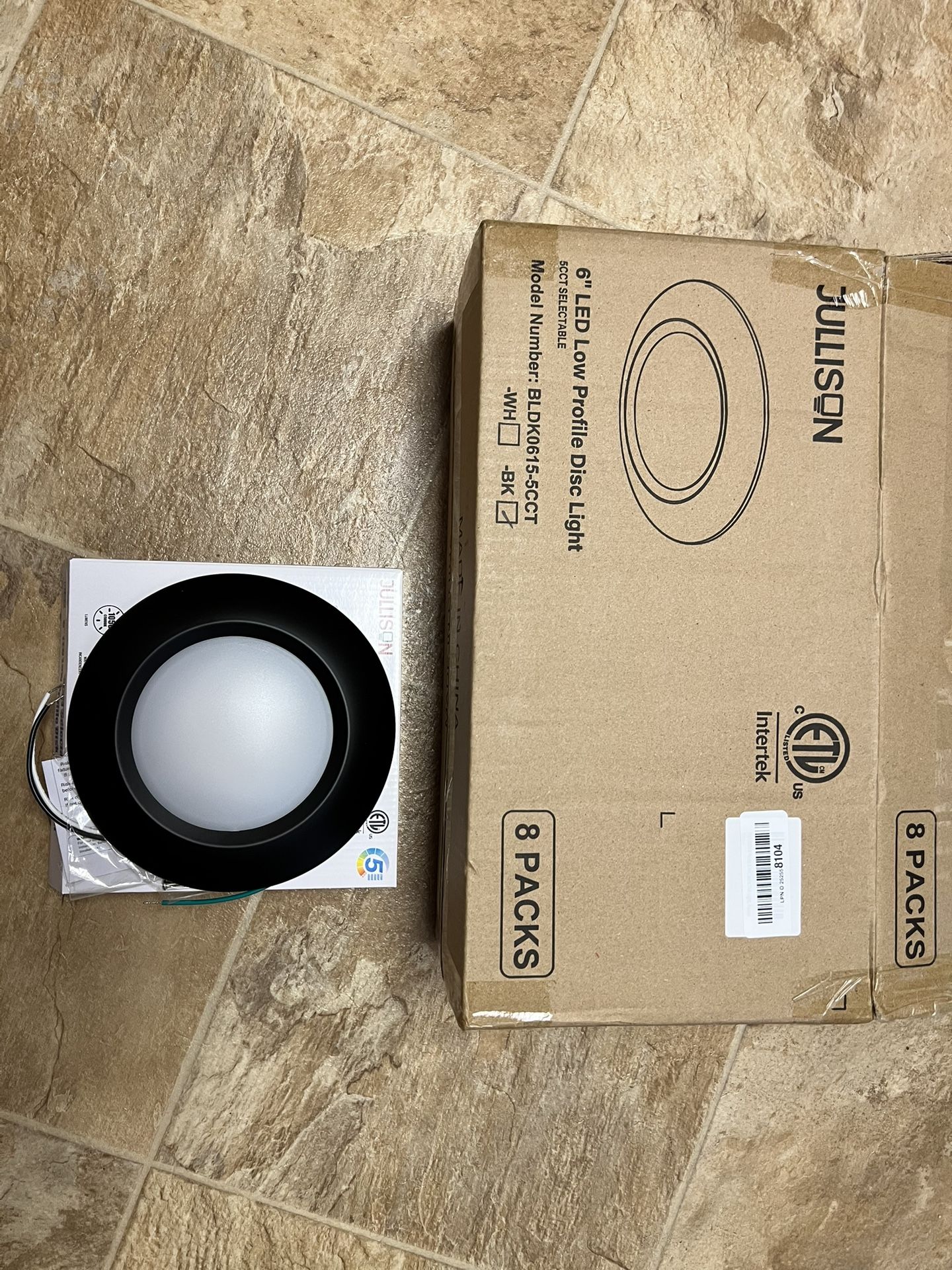 6” Black Led Low Profile Disc Lights 8 Packs