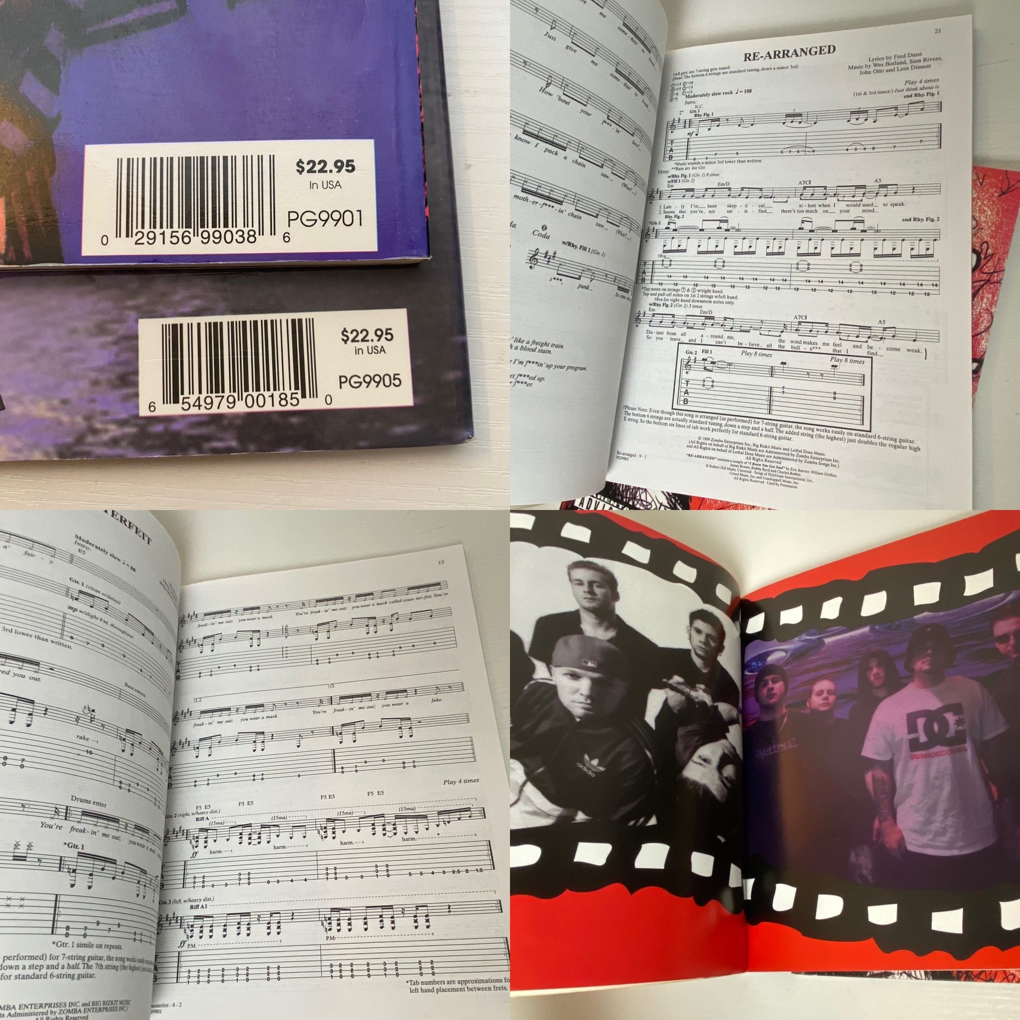 2 Guitar Tab 7 String Late 90’s Rock Metal Tablature Books Limp Bizkit Rare