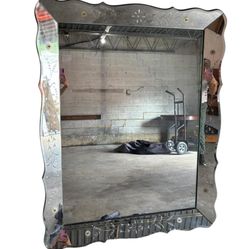 1950’s Oversized Art Deco Venetian Style Mirror