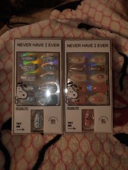 "NEVER HAVE I EVER"  Pink and blue stylish fingernails!!