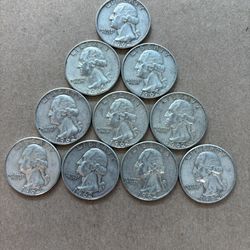 Silver quarters (x10)(1962)