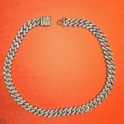 GRA Certified Moissanite Cuban Link Chain D Color VVS1 Like New