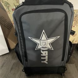 Title: Dirty Roller Backpack – Rolling Gear Bag w/ Wheels – Gray/Black