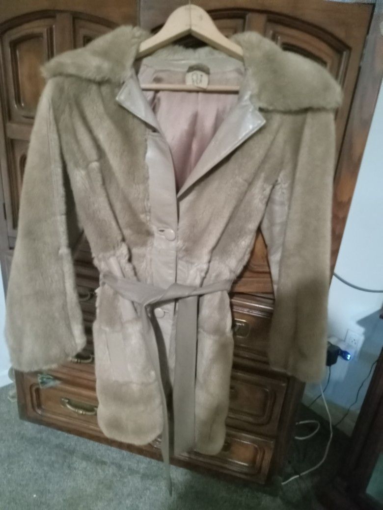 Vintage Brown Leather Coat