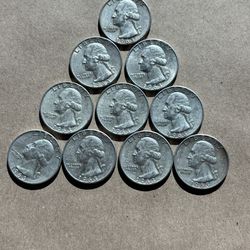 Silver quarters (x10)(1963)
