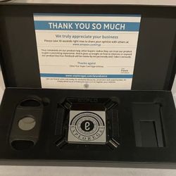 NIB~Explo Regal Cigar Luxe kit ashtray, cutter, cigar holder box kit