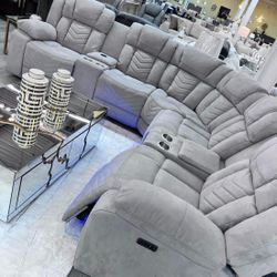 Power Reclining Sectional In Stock For Fast Delivery 