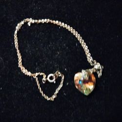 Crystal Heart Pendant on Goldtone Chain