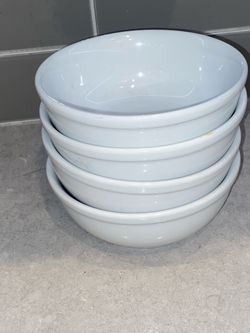 Crate & Barrel Set Of 4 White Bowls W5.6”