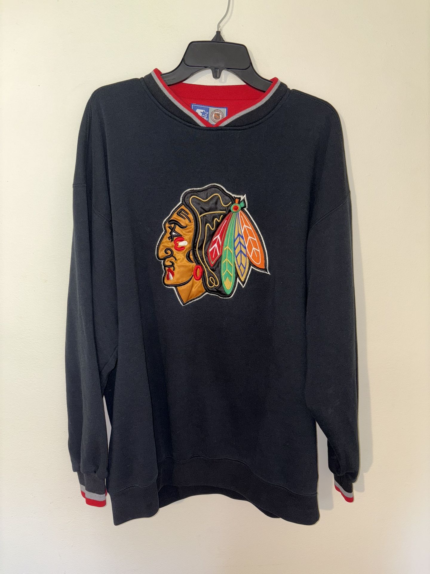 Vintage 90s Starter Chicago Blackhawks Sweater Size XXL