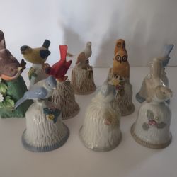 Bird Bell Set Of 10 Ceramic
