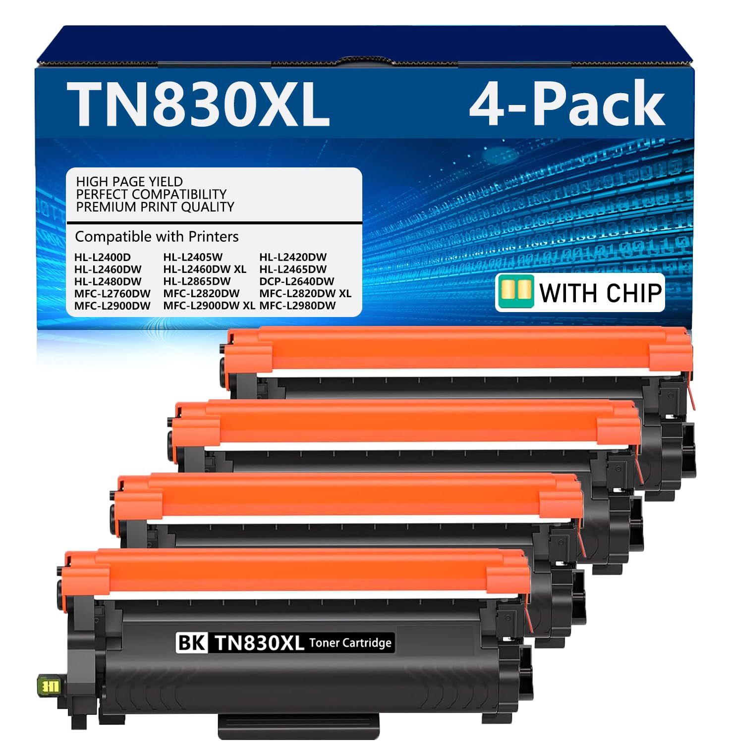 TN830XL Toner Cartridge Compatible for TN-830XL TN-830 TN830 Toner Cartridge work for DCP-L2640DW MFC-L2820DW HL-L2400D HL-L2460DW HL-L2405W HL-L2465D