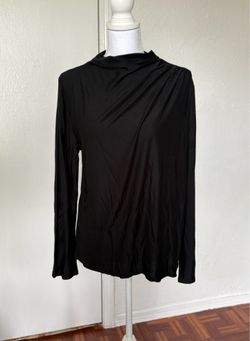 Banana Republic elegant black long sleeve top with shoulder detail size large