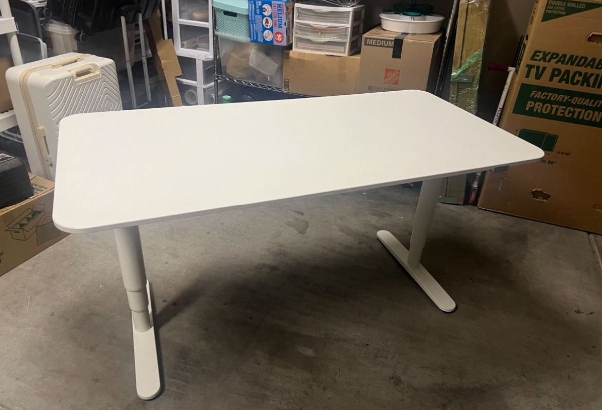 Adjustable L-Height LARGE Sit Stand Desk | White 🤩😍 Playa Vista