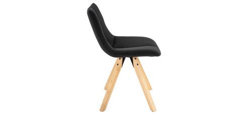 Mid-Century Modern Dining Chairs Set of 2 – Upholstered High Back Kitchen Chairs with Tufted Linen Fabric Seat, Solid Wood Legs, Stylish Accent Chairs
