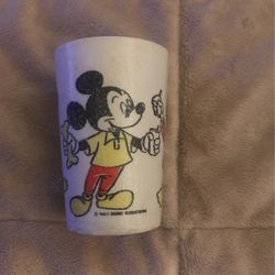 Vintage Micky, Donald And Goofy Plastic Cup