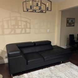 Black Leather Couch 