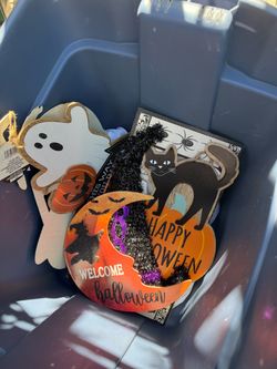 Box full of Halloween stuff