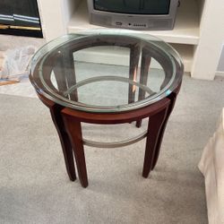 2 Foot Glass Table