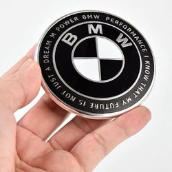 BMW Black/white Hood Bonnet Emblem Badge 82mm 1,3,5,7,6,2,X1,X3,X5,X6 Logo