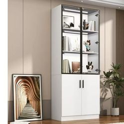 ❤️‍🔥 79" Tall Display Cabinet with LED Sensor Light