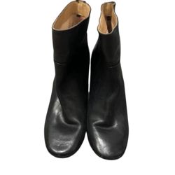 Joes Black Leather High Heeled Boots Size 8