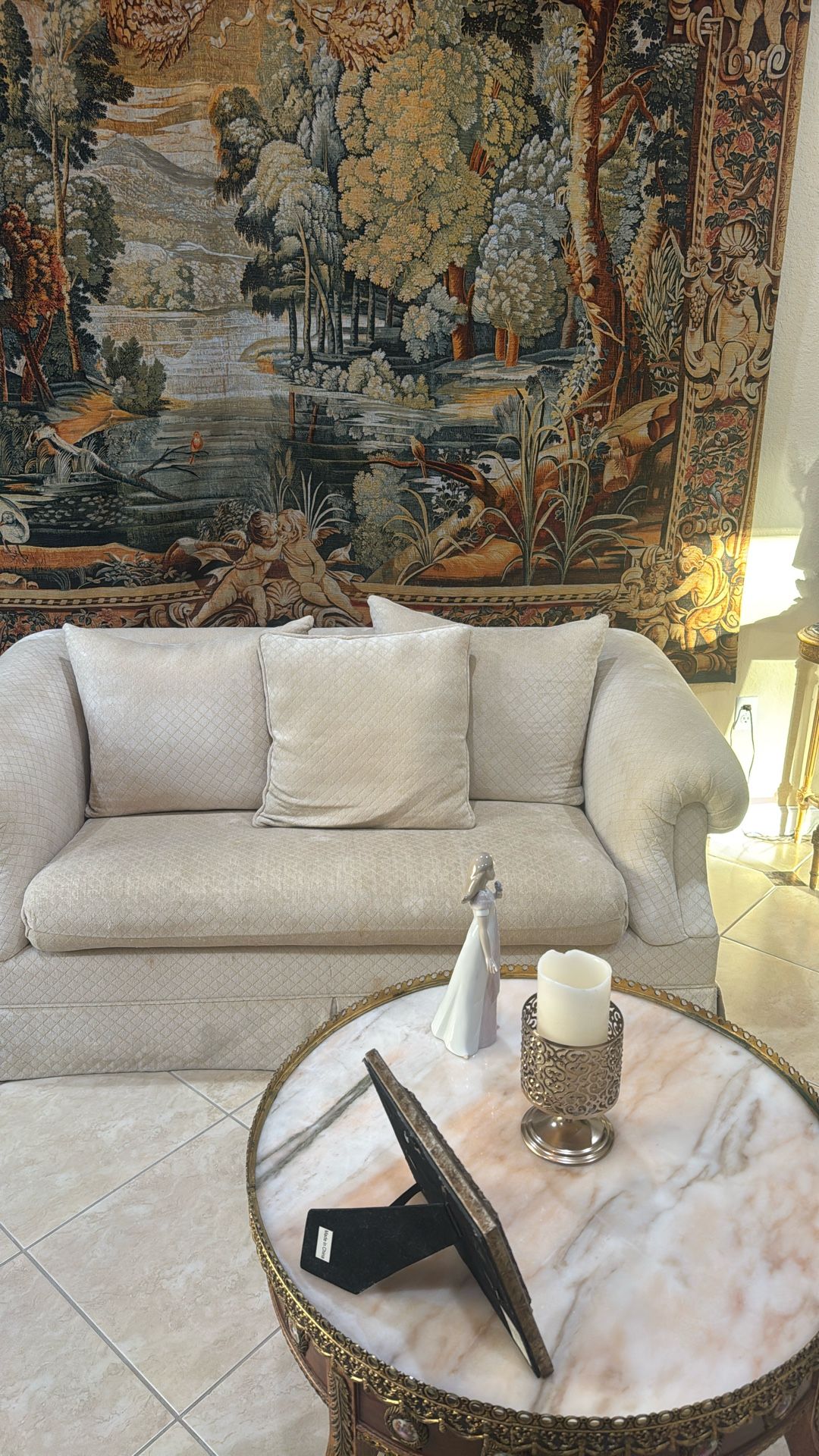 Pair of beige couches