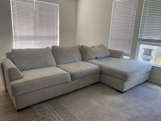 Gray Fabric Sectional Sofa with Chaise
