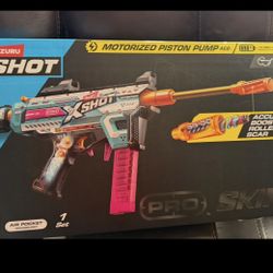 XSHOT Pro Motorized Piston Pump AEB (40 Darts) Motorized Outdoor Foam Blaster by ZURU for Ages 14+