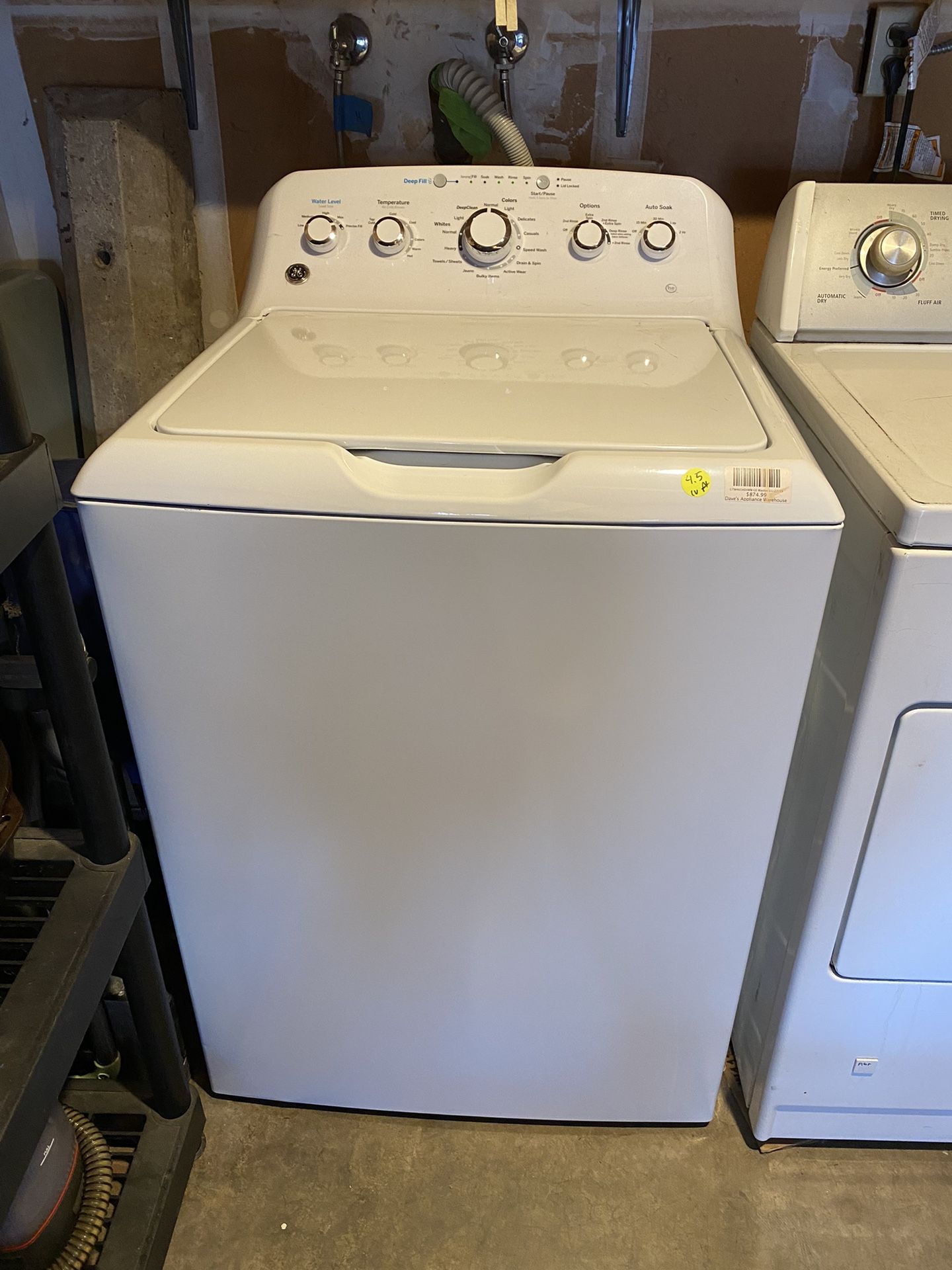 GE Washing Machine Washer Model #: GTW465ASNWW 4.5 Cu. Ft. Stainless Steel Basket