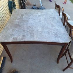 Wood/Marble Dining Table