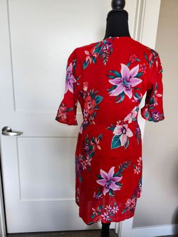 Old Navy Red Wrap Floral Dress