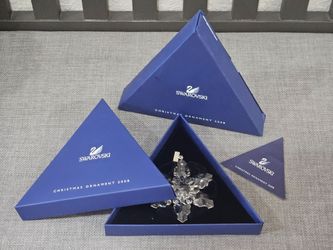 Swarovski 2008 Annual Christmas Ornament Crystal Snowflake Star Large Box COA 942045