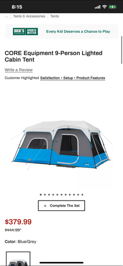 CORE Equipment 9-Person Lighted Cabin Tent