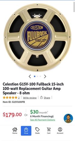 NIB Celestion G15V-100 Fullback 15-inch 100-watt Replacement Guitar Amp Speaker