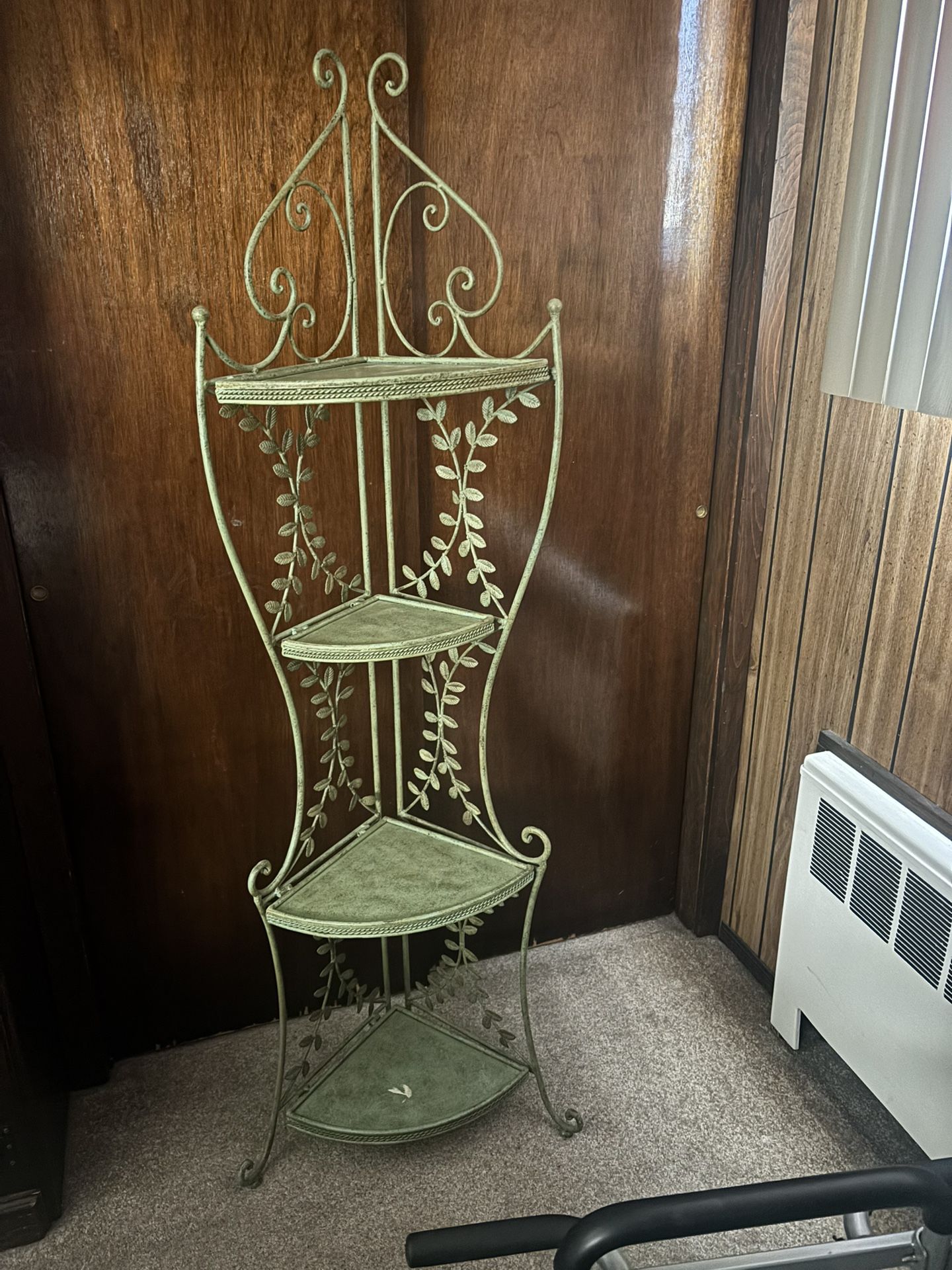 Antique Dark Green Wrought iron Shelf