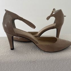 Adrienne Vittadini Nude Patent Leather Heels