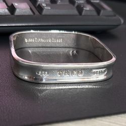 Tiffany & Co. 1837 Squere Bangle Bracelet 7.5" Silver 925 