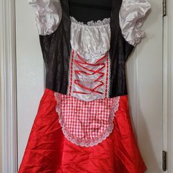 Women's Size Medium Little Red Ridding Hood/beer Maiden Halloween Costume 
