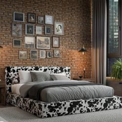 Soft Cow Print Bedframe