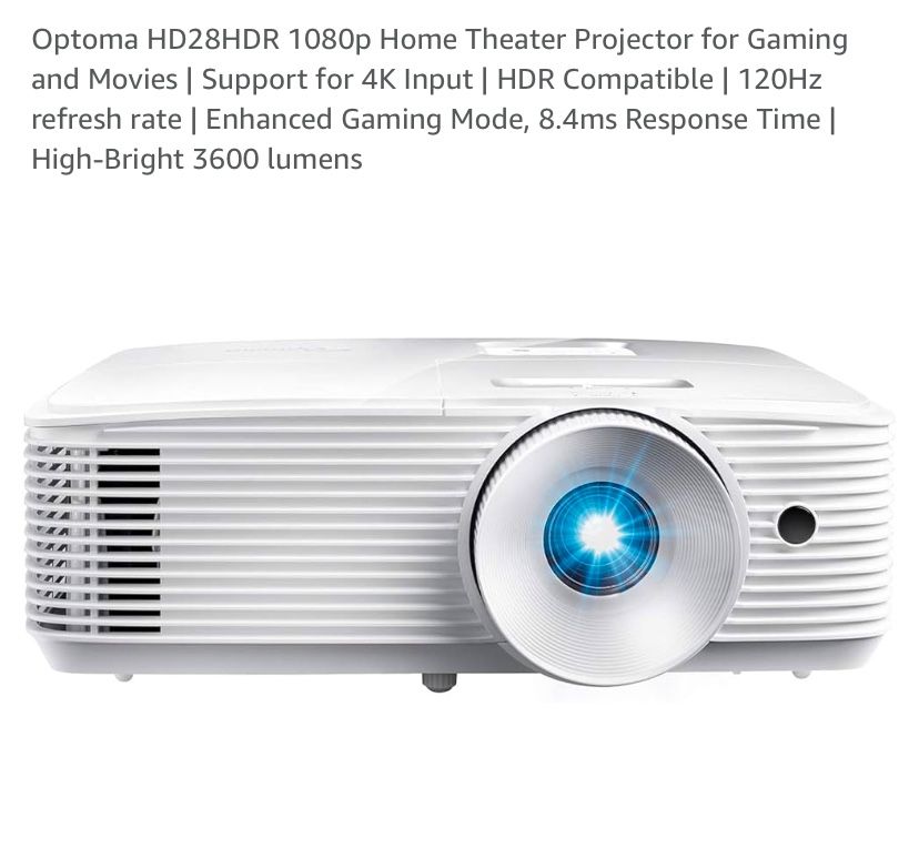 Optoma HD28HDR 1080p Home Theater Projector for Gaming and Movies | Support for 4K Input