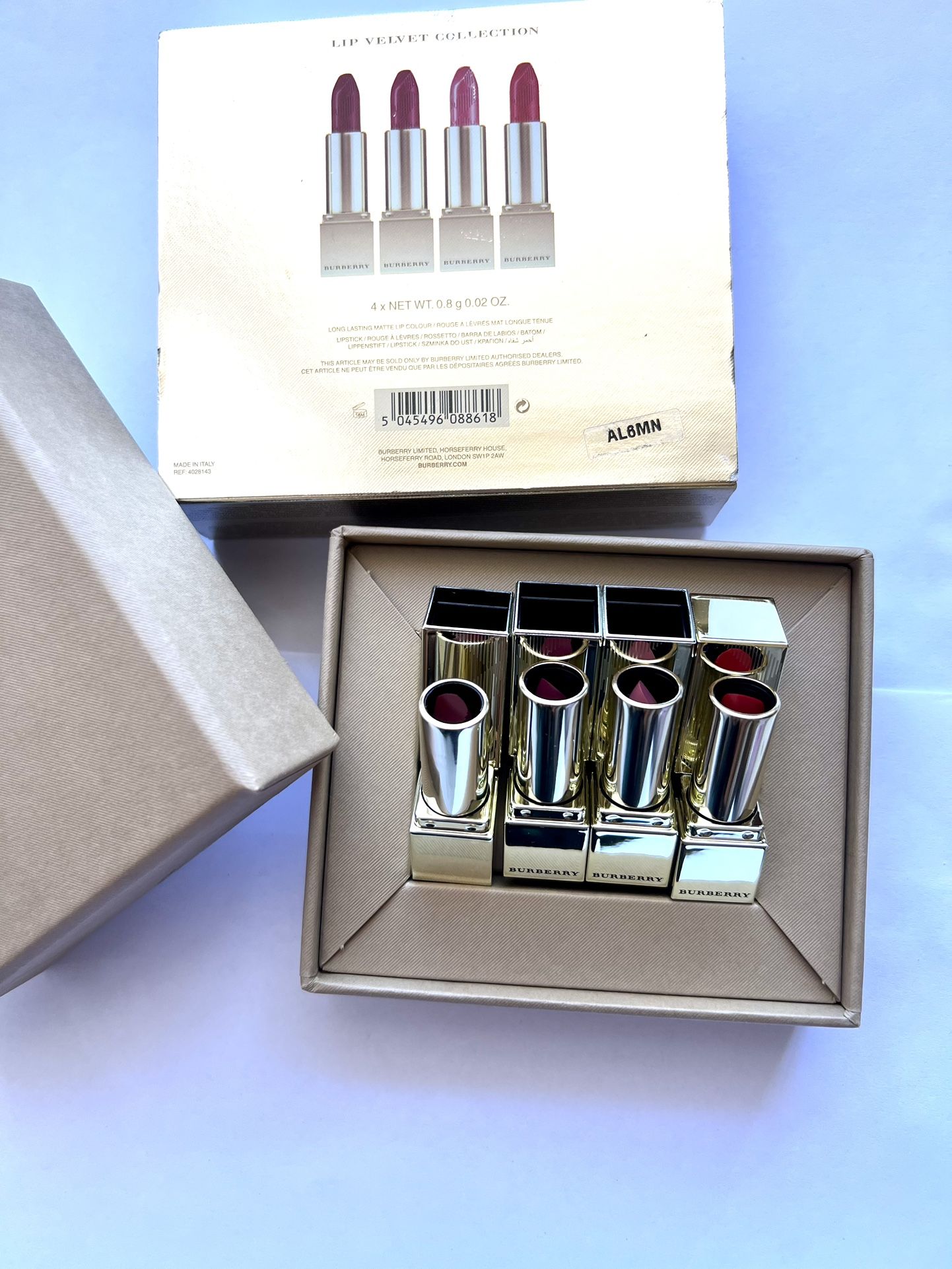 Burberry Matte Lip Velvet Collection Whipped Cream 4 Travel Mini Size NIB