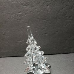 Vintage ART GLASS Christmas Clear Tree "Murano Style"  (6")