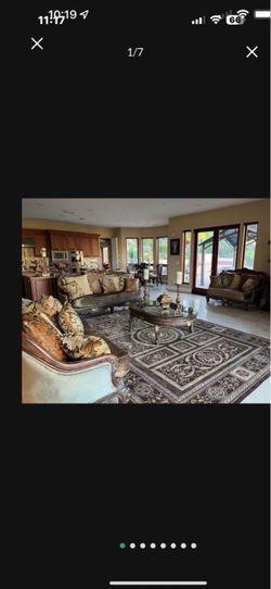Sofa two and loveseat, coffee table 2 end table with the candles box stand candle, set for sale